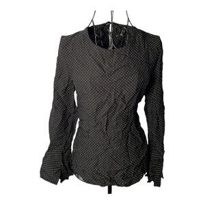 Ann Taylor polka dot long sleeve blouse size S